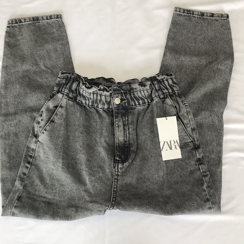 Zara X Disney Toy Story Paper Bag Jeans Grey Denim NWT - Picture 7 of 12